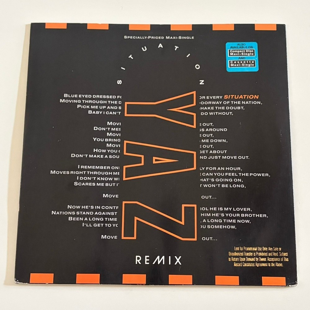 YAZ – Situation Maxi-Single Remix 12″ 1991 Sire Records Synth-Pop 33 RPM