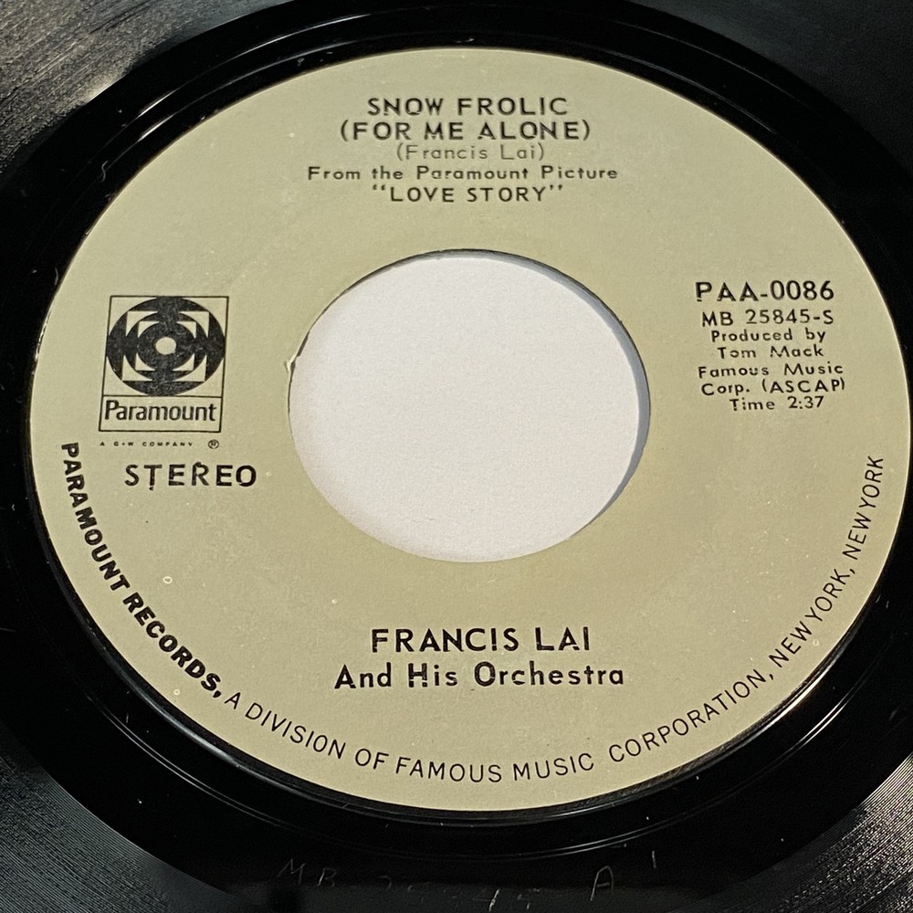 Francis Lai: Snow Frolic / Holiday For Jenny 45 – Paramount