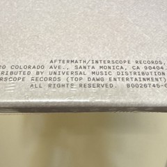 Kendrick Lamar DAMN. Vinyl LP Aftermath/Interscope B0026745-01 Parental Advisory