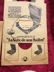 1928 French HIS MASTER’S VOICE 4x Record SLEEVES 10″ 25 cm La Voix de Son Maitre