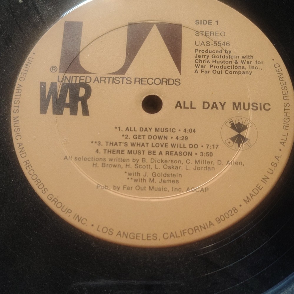 WAR All Day Music SEALED 1971 First Press UAS-5546 Silver Foil Cover Rare