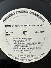 Vintage Romper Room Birthday Party RR-703 Little World 12″ Vinyl Record 1965