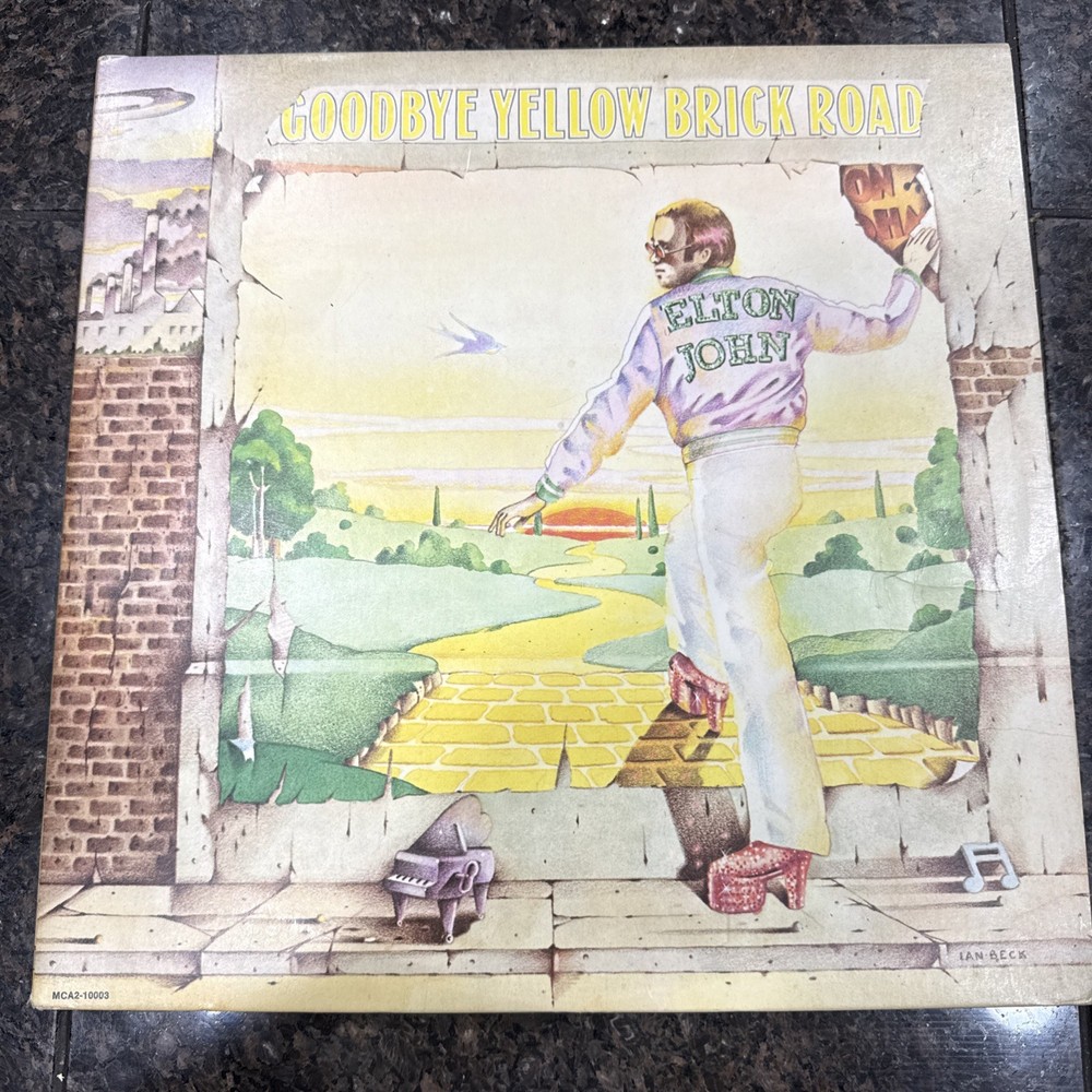 ELTON JOHN “GOODBYE YELLOW BRICK ROAD” 2 LP ORIG 1973 PRESS MCA 2-10003 + INSERT