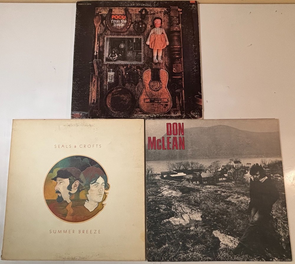 SEALS & CROFTS-SUMMER BREEZE /POCO-INSIDE/DON MCLEAN VINYL 3 LP LOT 70’s ROCK VG