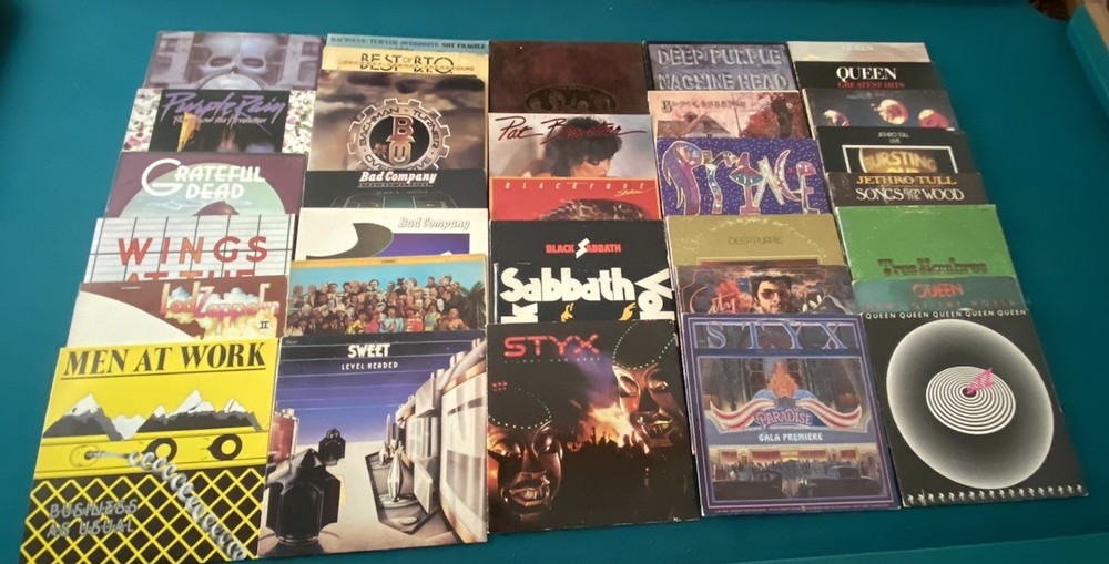 Vintage Lot Of 40 Rock Albums Styx, Ac-dc, Queen,Bto,greatful Dead Etc