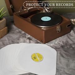 sdroceRyaM 12 Inches Vinyl Record Inner Paper Sleeves with PO Film – Anti-Static