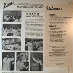 U.N.A.C.-5/C.O.G.I.C., Mattie Moss Clark – Live! U.N.A.C.-5 Miami Beach 1980 Vol