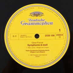 Cesar Franck – Radio Symphony Orchestra Berlin – Symphony In D Minor LP 2535 156