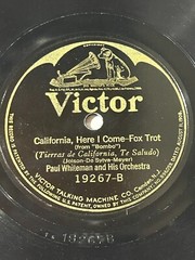 Paul Whiteman California Here I Come/Why Did I Kiss That Girl? Victor 78 rpm
