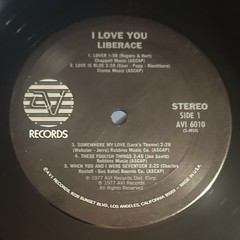 LIBERACE I Love You 1977 AVI Records LP NM/NM In Shrink