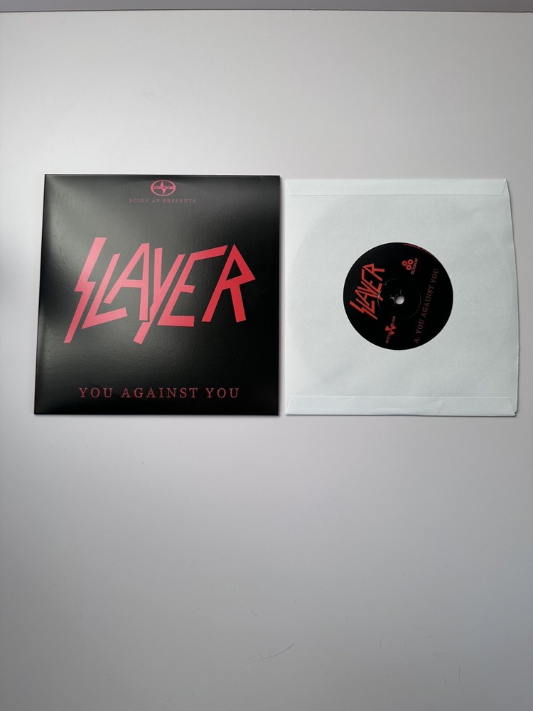 SLAYER You Against You 7″ RED MARBLED PROMO Vinyl Single 2016 RARE Etched