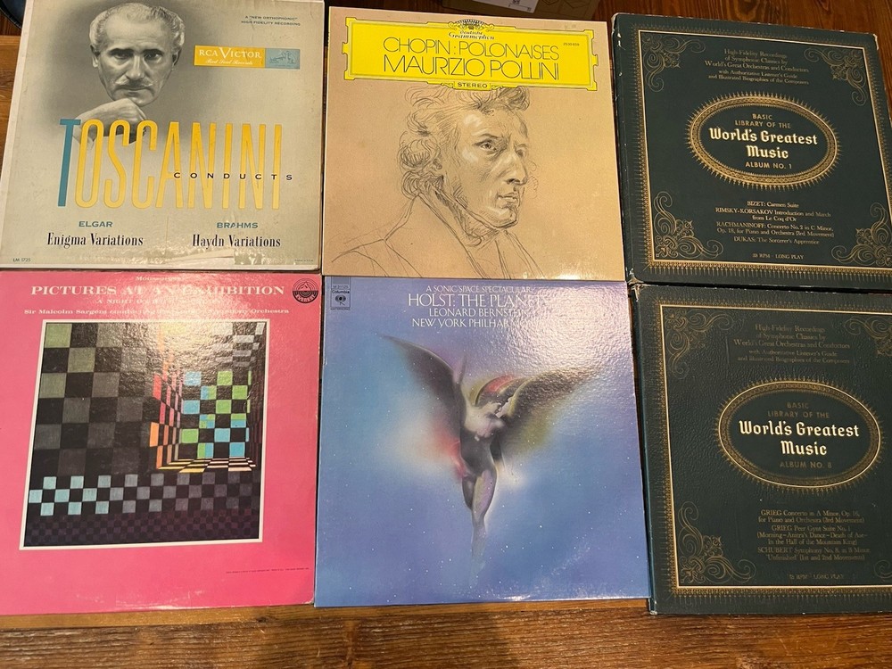 11 Classical Vinyl LP Lot Bernstein Toscanini Chopin Holst Mozart RCA