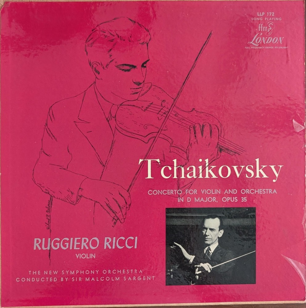 Ricci/Tchaikovsky Violin Concerto/ The New Symphony Orchestra/Sargent/NM/VG+