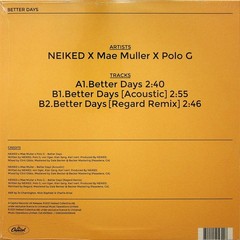 NEIKED, Mae Muller & Polo G – Better Days 12″ Vinyl NEW (2022 RSD) inc Remix