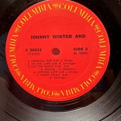 Johnny Winter AND Vinyl LP COLUMBIA Record Vintage 1970 C 30221 TEXAS Rock