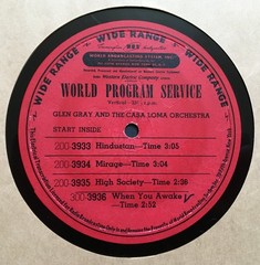7 Glen Gray & The Casa Loma Orch World Program Service 16″ Radio Transcriptions