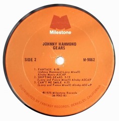 Johnny Hammond, Gears LP, 1975 Milestone Records, M-9062, Mizell Brothers, VG