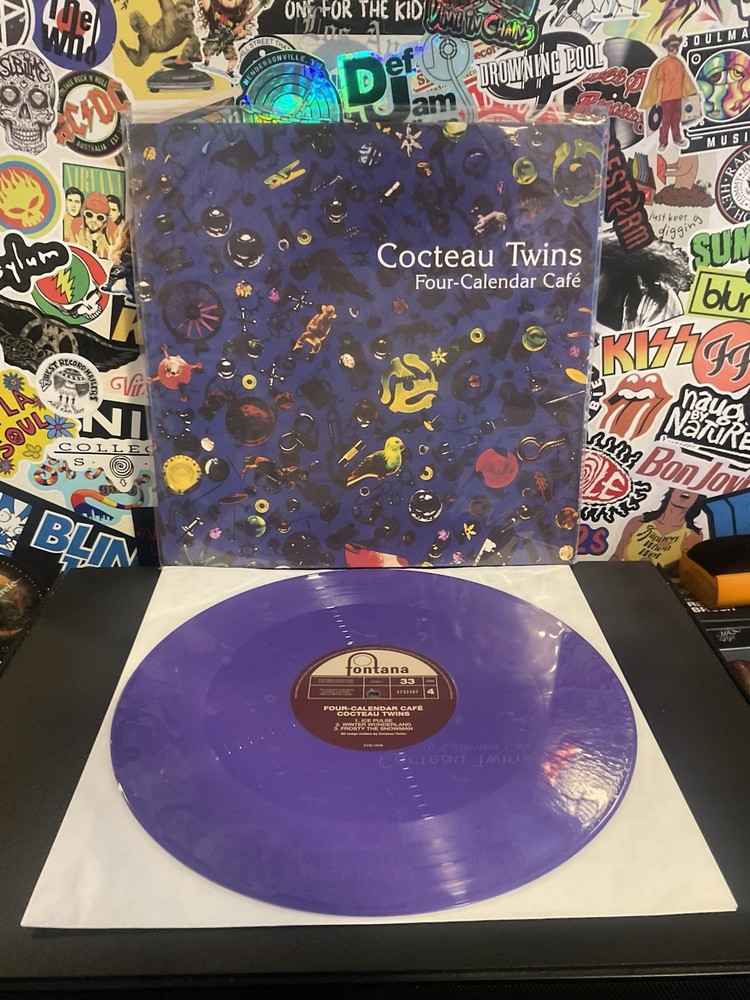 COCTEAU TWINS Four-Calendar Cafe 2LP VG++ PURPLE/BLUE VINYL
