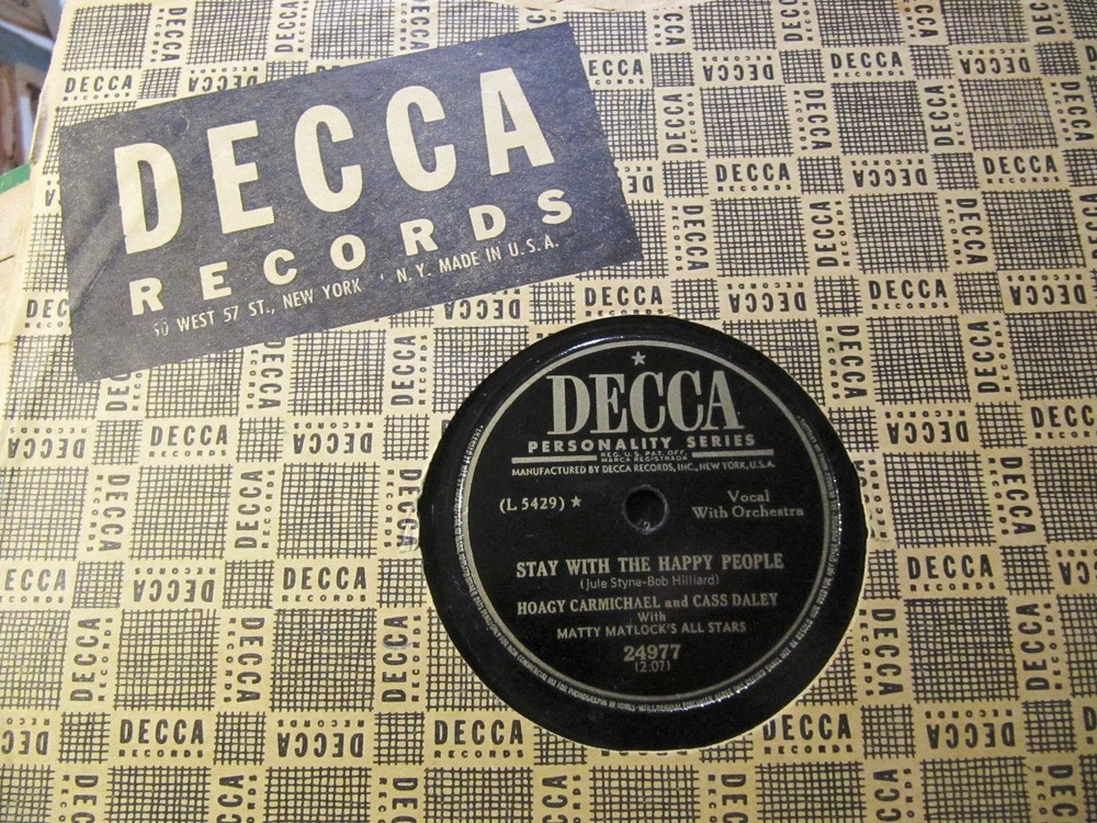 Hoagy Carmichael SINGS Cass Daley OLD PIANO ROLL BLUES / Stay with Happy People