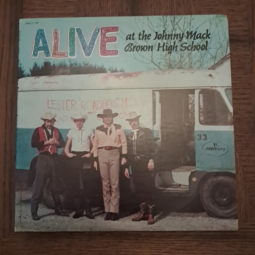 Lester Roadhog Moran – Alive At The Johnny Mack Brown High School LP Promo! VG+!