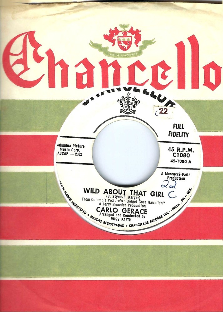 CARLO GERACE- “WILD ABOUT THAT GIRL”/”TOO YOUNG TO LOVE”- PROMO- TEEN