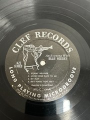 BILLIE HOLIDAY An Evening With CLEF 144 JAZZ VOCAL BLUES 33 No Original Sleeve