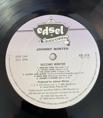 Johnny Winter Second Winter 12 Inch Vinyl LP 1989 Reissue Edsel Records VG+ VG+