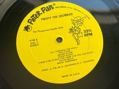 Frosty The Snowman Peppermint Kandy Kids Fair Vinyl LP Peter Pan Records 8108