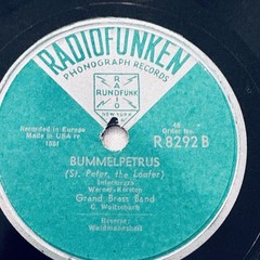 RARE 1920s Radiotogunken R8292 German 78rpm-Waidmannsheil Hunters March Telefunk