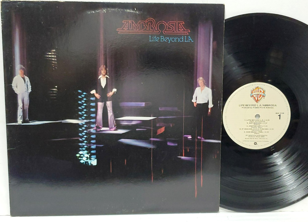 AMBROSIA Life Beyond L.A. 1978 LP Warner BSK 3135 EX+ Vinyl w/ Lyrics