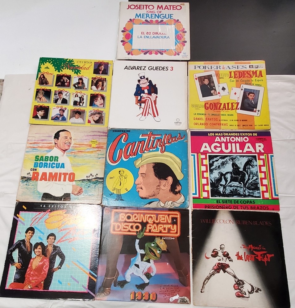 Lot Of 10 Spanish LP Covers for Craft Up Cycle Re Purpose Decorative NO RECORDS