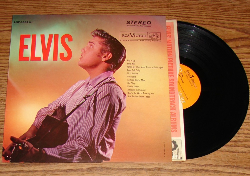 Elvis Presley Self Titled LSP-1382 Rigid Vinyl Orange Labels Hollywood Pressing