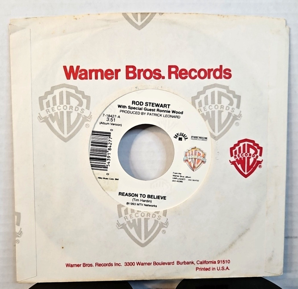 Rod Stewart – Reason To Believe – 1993 Warner Bros. Pop Rock 45 7″ Vinyl Single