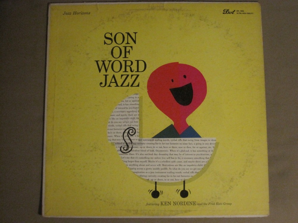 KEN NORDINE FT. THE FRED KATZ GROUP SON OF WORD JAZZ LP OG ’58 DOT DLP-3096 RARE