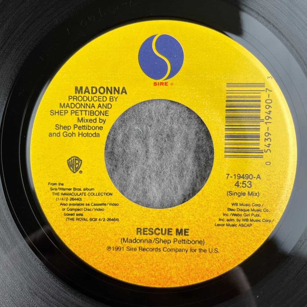 MADONNA Rescue Me / (Alternate Single Mix) 45 Sire 7-19490 NEW UNPLAYED