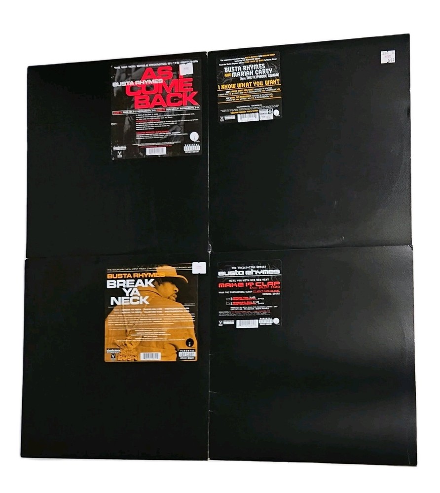 Busta Rhymes – 4 Record Vinyl Lot – 4 Singles 2001-2003 J Records OOP VG+