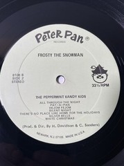 Frosty the Snowman Vinyl LP Peppermint Kandy Kids 8108 VINTAGE 1970 Christmas