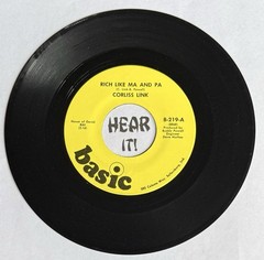 Rare IN Girl Country 45 CORLISS LINK I’m So Happy / Rich Like Ma BASIC hear EX