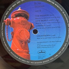 RUSH Signals LP Album 1982 Mercury Label SRM 1-4063 VG+ Compton