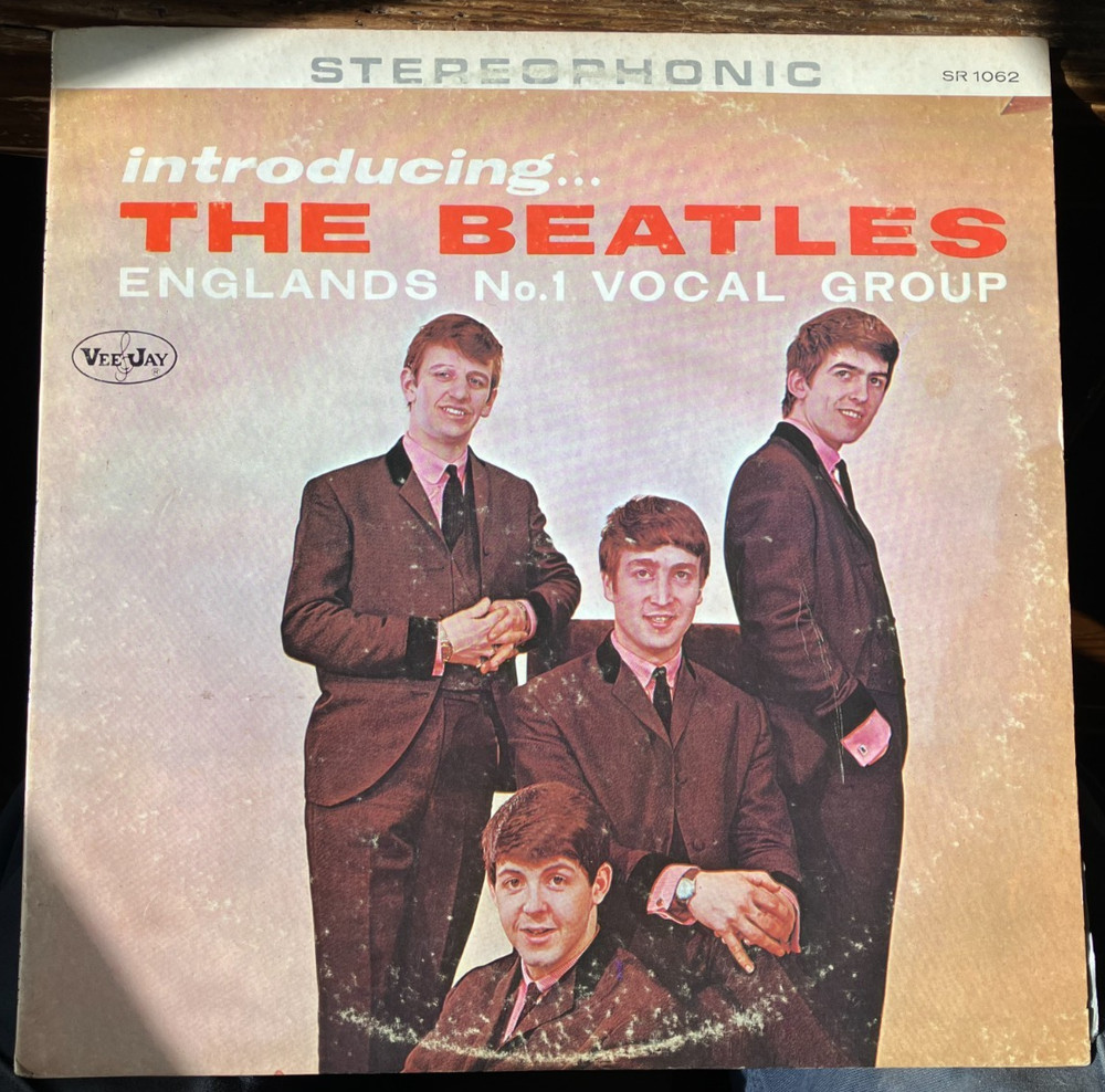 Introduicing The Beatles VeeJay VJLP 1062 Mono Brackets Logo on Black Label