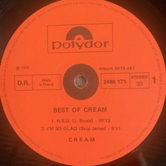 Cream Best Of Cream Vinyl 2675 087 LP Import RARE Hard Rock Plz READ* VG TESTED*