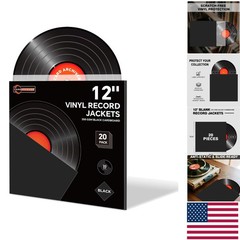 Thick Black Cardboard 12-Inch Record Jackets – 20PCS for Vinyl Preservation