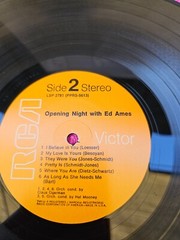 Vinyl LP Opening Night With Ed Ames Try To Remember LSP-2781 RCA 1964 Live in NY