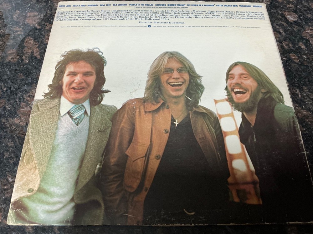 #98 AMERICA SELF TITLED 1975 VG+ VINYL LP BS 2852 EXCELLENT