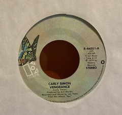 CARLY SIMON-VENGEANCE/LOVE YOU BY HEART-PIC SLV 1979 Elekta green label