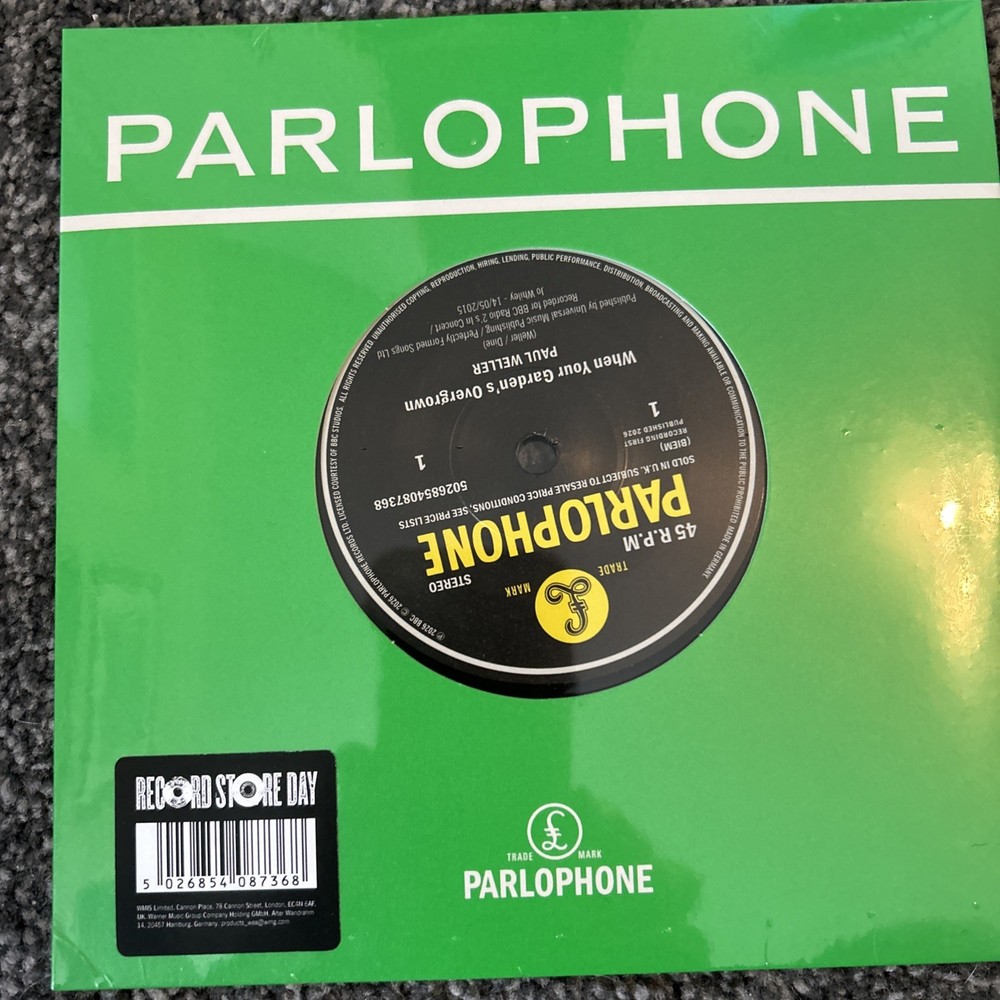 Paul Weller When your garden’s overgrown 7” record store day vinyl RSD 2026
