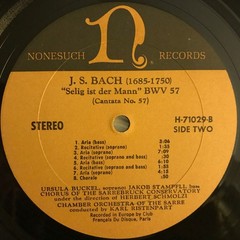 Johann Sebastian Bach, Ursula Buckel, Prof. Jakob Stämpfli, Kammerorchester Des