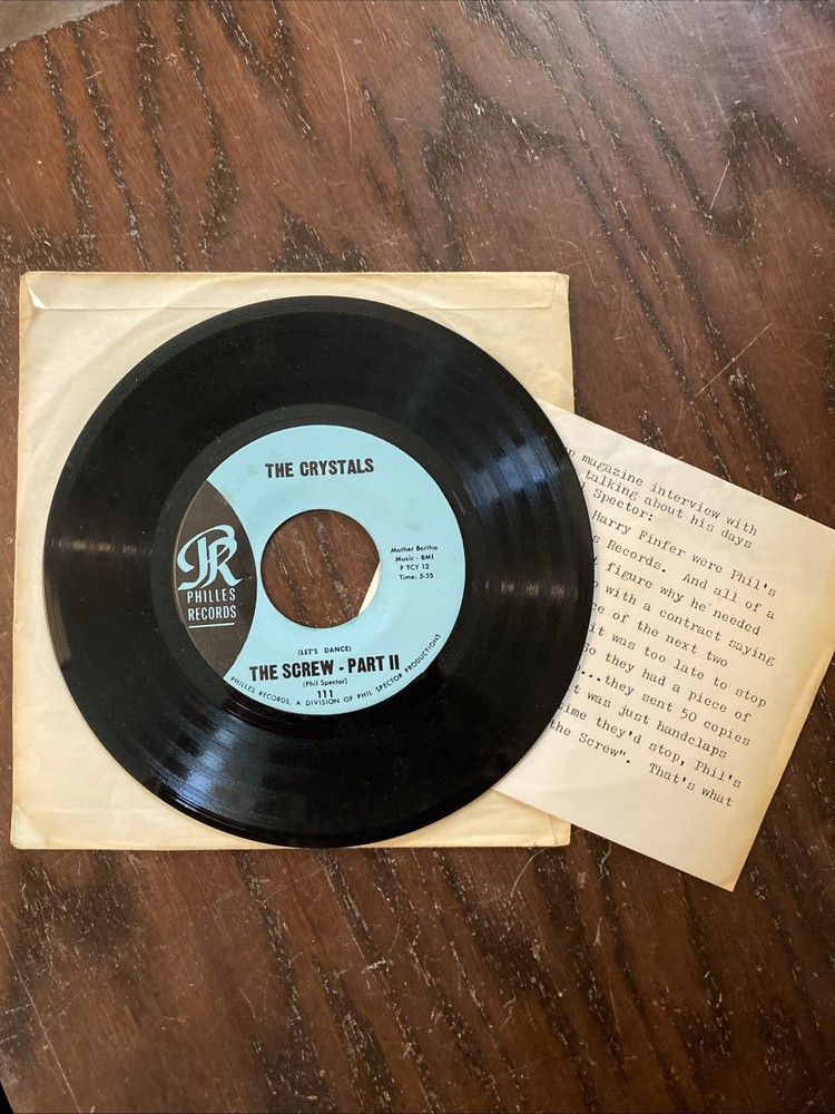 The Crystals – (Let’s Dance) The Screw Philles Records 7″ 45 vinyl SOUL w/ story