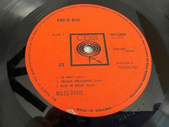 MILES DAVIS LP KIND OF BLUE CBS BPG 62066 UNITED KINGDOM PRODUCED