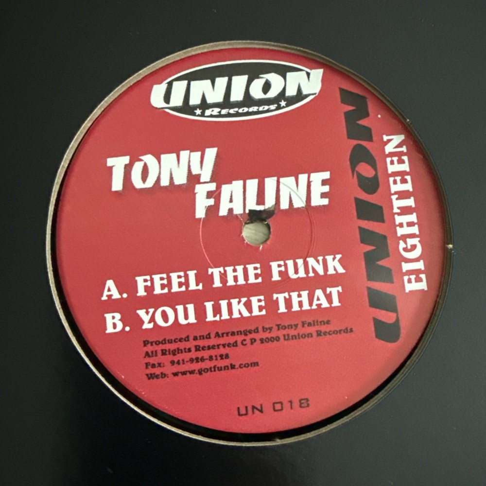 Tony Faline – Feel The Funk 12″ Union Records 2000 Vinyl Electronic